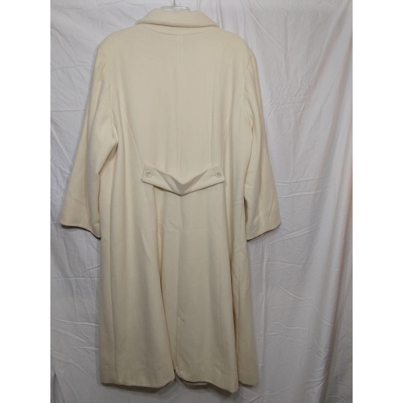 Jessica London Plus Size Woman Full Length Wool Cream Coat - Picture 2 of 14